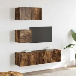 TV-møbel - Eksklusivt hjem - Røget eg - Væghængt design - Ingeniørtræ Rökt ek