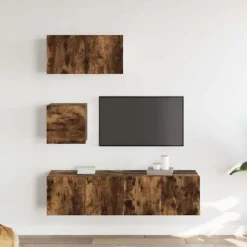 TV-møbel - Eksklusivt hjem - Røget eg - Væghængt design - Ingeniørtræ Rökt ek