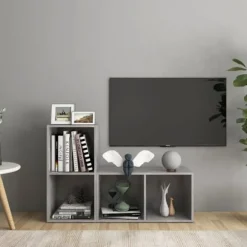 TV-møbel - Eksklusivt hjem - 2 dele - Betongrå - 72 x 35 x 36,5 cm Betonggrå