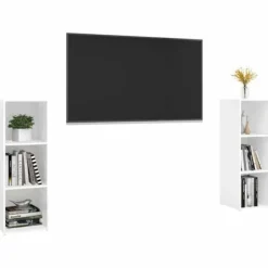 TV-møbel - Eksklusivt hjem - Mat hvid - 107 x 35 x 37 cm - Ingeniørtræ Matt vit
