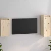 TV-møbel - Eksklusivt hjem - Massivt fyrretræ - Sæt med 2 stk 30x30x60/30x30x80 cm - Klassisk stil