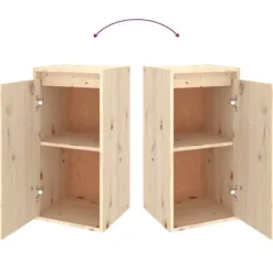 TV-møbel - Eksklusivt hjem - Massivt fyrretræ - Sæt med 2 stk 30x30x60/30x30x80 cm - Klassisk stil