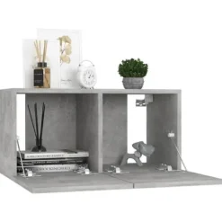 TV-møbel - Eksklusivt hjem - Betongrå - Ingeniørtræ - 60 x 30 x 30 cm Betonggrå