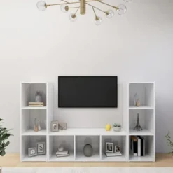 TV-møbel - Eksklusivt hjem - Mat hvid - 107x35x37 cm - Ingeniørtræ Matt vit