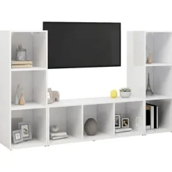 TV-møbel - Eksklusivt hjem - Mat hvid - 107x35x37 cm - Ingeniørtræ Matt vit