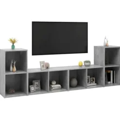 TV-møbel - Eksklusivt hjem - Betongrå - Ingeniørtræ - 72 x 35 x 36,5 cm Betonggrå