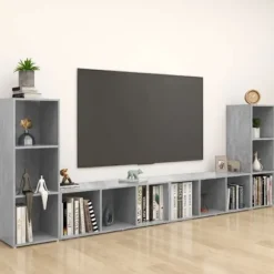 TV-møbel - Eksklusivt hjem - Betongrå - Ingeniørtræ - 107 x 35 x 37 cm Betonggrå