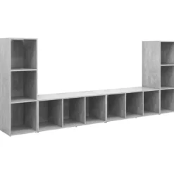 TV-møbel - Eksklusivt hjem - Betongrå - Ingeniørtræ - 107 x 35 x 37 cm Betonggrå