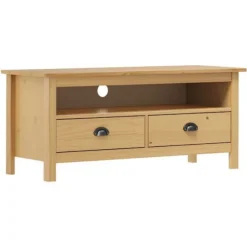 TV-møbel - Hill - Massivt fyrretræ - 110 x 40 x 47 cm - 2 skuffer, 1 rum honungsbrunt