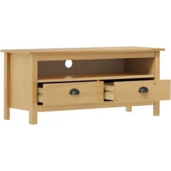 TV-møbel - Hill - Massivt fyrretræ - 110 x 40 x 47 cm - 2 skuffer, 1 rum honungsbrunt