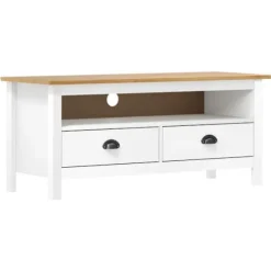 TV-møbel - Hill - Massivt fyrretræ - 110 x 40 x 47 cm - Hvid Vit