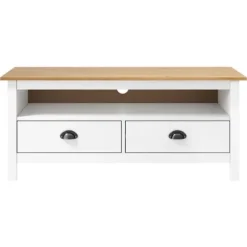 TV-møbel - Hill - Massivt fyrretræ - 110 x 40 x 47 cm - Hvid Vit