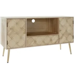 TV-møbel - Moderne - 118 cm - Metal og Træ - Brun - Optimal Opbevaring brun
