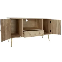 TV-møbel - Moderne - 118 cm - Metal og Træ - Brun - Optimal Opbevaring brun