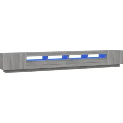 TV-møbel - Sæt 3 stk - Sonoma grå - RGB LED - Ingeniørtræ Sonoma grå