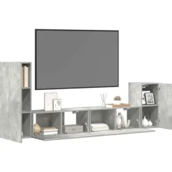 TV-møbel - Sæt 4 stk. Maison Exclusive - Betongrå - Væghængt - Ingeniørtræ Betonggrå