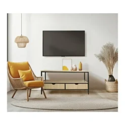 TV-møbel med skuffe i industriel stil "Detroit" - 113 x 40 x 55 cm - Beige kastanj