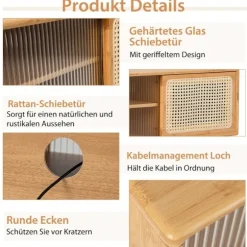 Tv-møbel Moderne tv-stander til fjernsyn op til 55 tommer 120,5 x 31 x 45,5 cm naturlig