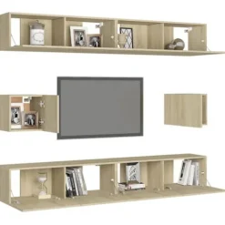 TV-møbel sæt - Maison Exclusive - 6 dele - Sonoma eg - Ingeniørtræ Sonoma ek