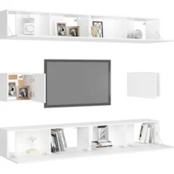 TV-møbel sæt - Maison Exclusive - 6 dele - Mat hvid - Ingeniørtræ Matt vit