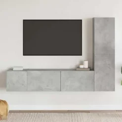 TV-møbel sæt 3 stk - Maison Exclusive - Beton grå - Ingeniørtræ - Vægbeslag Betonggrå