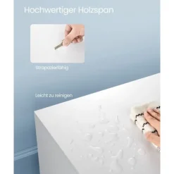 TV-skab til TV op til 65 tommer, 140 cm bredt TV-bord med 2 døre, hvid