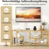 Tv-skab Tv-bord til fjernsyn op til 65 tommer Tv-bord guld 147 x 40 x 62 cm