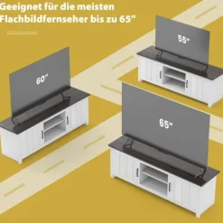 TV-stander med 2 døre & 2 skabe og åbne hylder TV-stander til TV op til 65