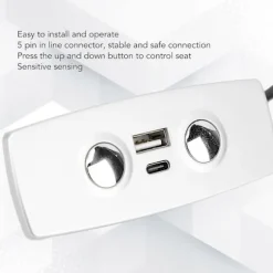 Udskiftningscontroller til lænestol, 2 knapper, 5 ben, USB Type C, Elektrisk løftestol, Sofa, Håndbetjeningskontakt