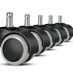 Udskiftningshjul til kontorstole på hårde gulve - 5-pak - 11 mm / 22 mm - Til gamingstole, drejestole, Pr[BT}