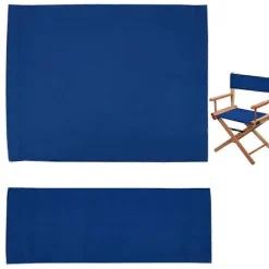 Udskiftningsstof til stol med 2 træpinde til instruktørstol, makeupstol, sæde og ryg, marineblå 195~420x530x5~6mm