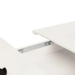 Udtrækbart spisebord (teleskopbord) med 3 hylder, 140x80cm, pladsbesparende, hvid, til køkken/stue White