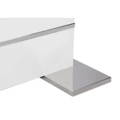 Udtrækkeligt bord til 6-8 personer - Rektangulært - Melaminbelagt spånplade - Mantova - Hvid og aluminium - L 160- 200 x D90 x H75cm Vit