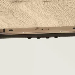 Udtrækkeligt spisebord 120/160 x 75 cm køkkenbord til 6-8 personer, moderne spisebord med stålben, natur