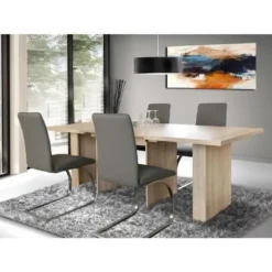 Udtrækkeligt spisebord til 6 til 12 personer moderne stil Sonoma eg indretning - SPISNING - L 140-273 x B 90 cm Sonoma ekdekor