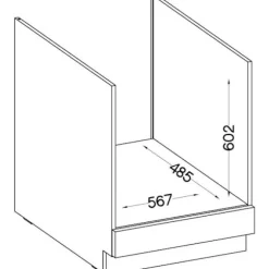 Underdel til indbygningsovn med bordplade - Matgrå - L 60 x D 51,6 x H 85 cm - LASSEN Matt grå