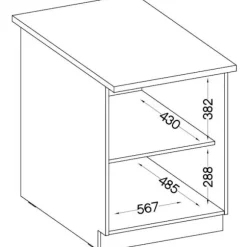 Underskab med 2 hængslede døre - Matgrå - L 60 x D 51,6 x H 85 cm - LASSEN Matt grå