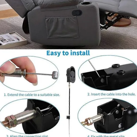 Universal Recliner Håndtag Udskiftningsdele Håndtag Kabeltræk, Metal Sofa Lås Udgivelse Træk Passer til Ashley Sofa Stol