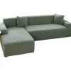 Vandtæt sofabetræk - Græsgrønt jacquardbladmønster - Til 4-personers sofa (235-300 cm)