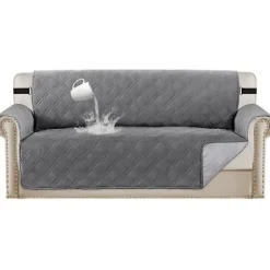 Vandtæt sofabetræk Quiltet sofabeskytter sofabetræk til 2-pudes sofa Vandtæt grå sofa