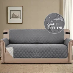 Vandtæt sofabetræk Quiltet sofabeskytter sofabetræk til 2-pudes sofa Vandtæt grå sofa