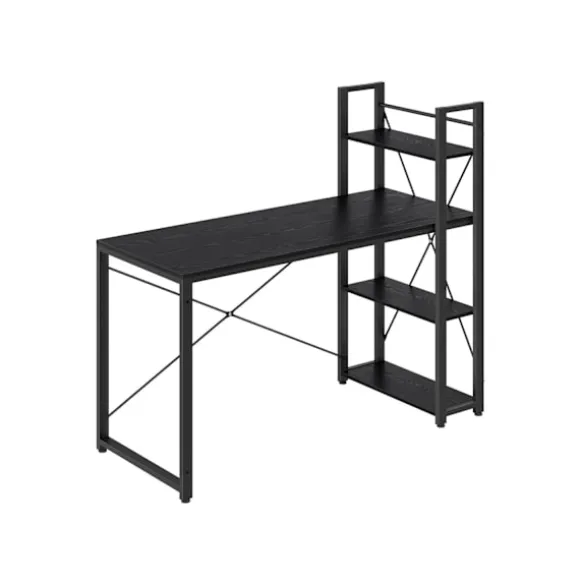 VASAGLE Computerbord, 137,2 cm bredt, Hjemmekontor, Ebony sort