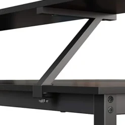 VASAGLE Computerbord, L-formet skrivebord, med skærmstativ, sort