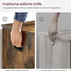 VASAGLE opbevaringskasse, opbevaringsbænk, filtkasse, skoopbevaring, rustikbrun