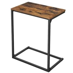 Vasagle sidebord, lille sofabord, endebord, bærbar computer, rustik brun og sort