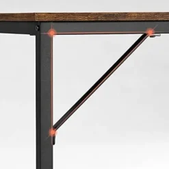 Vasagle Skrivebord, Computerbord, Lille kontorbord, 120 x 60 x 75 cm, Rustik Brun og Sort