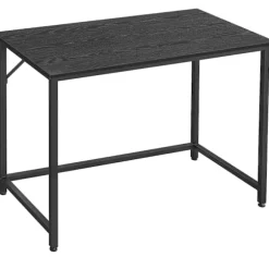 Vasagle skrivebord, lille computer skrivebord, kontor skrivebord, 50 x 100 x 75 cm, metalram, sort