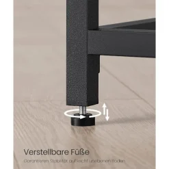 Vasagle skrivebord, lille computer skrivebord, kontor skrivebord, 50 x 100 x 75 cm, metalram, sort