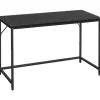 Vasagle skrivebord, lille computerbord, skrivebord, 60 x 120 x 75 cm, metalram, sort