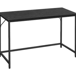 Vasagle skrivebord, lille computerbord, skrivebord, 60 x 120 x 75 cm, metalram, sort